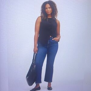 NWT Petite Kick Out Crop Jeans in Lenore Wash Petite 25